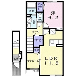 安芸中野駅 徒歩26分 2階の物件間取画像